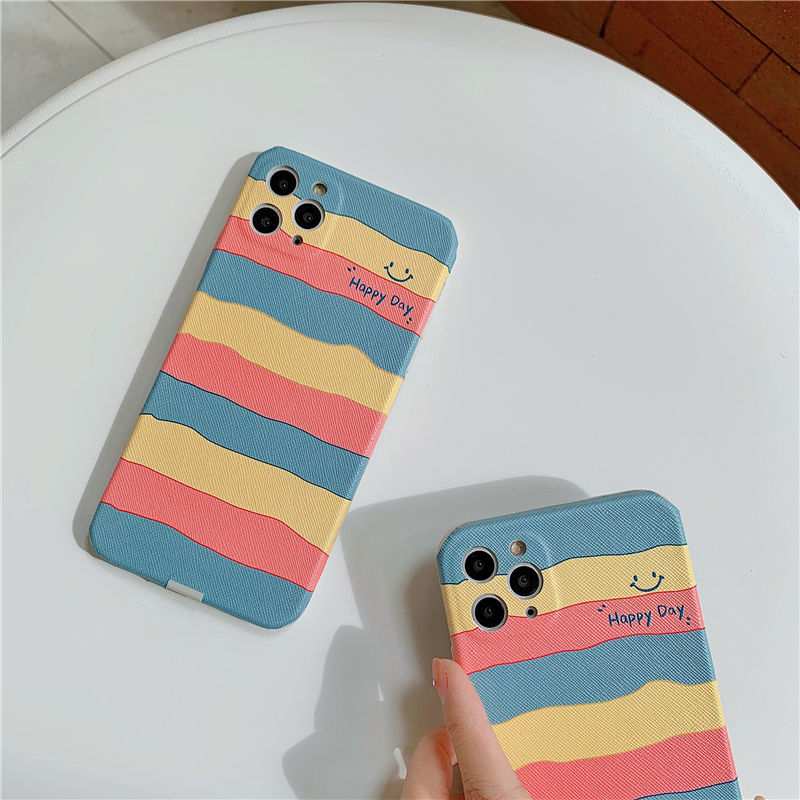 

IPhone Case Rainbow Smiling Face Apple Web Celebrity Colorful Cartoon, Rainbow smile