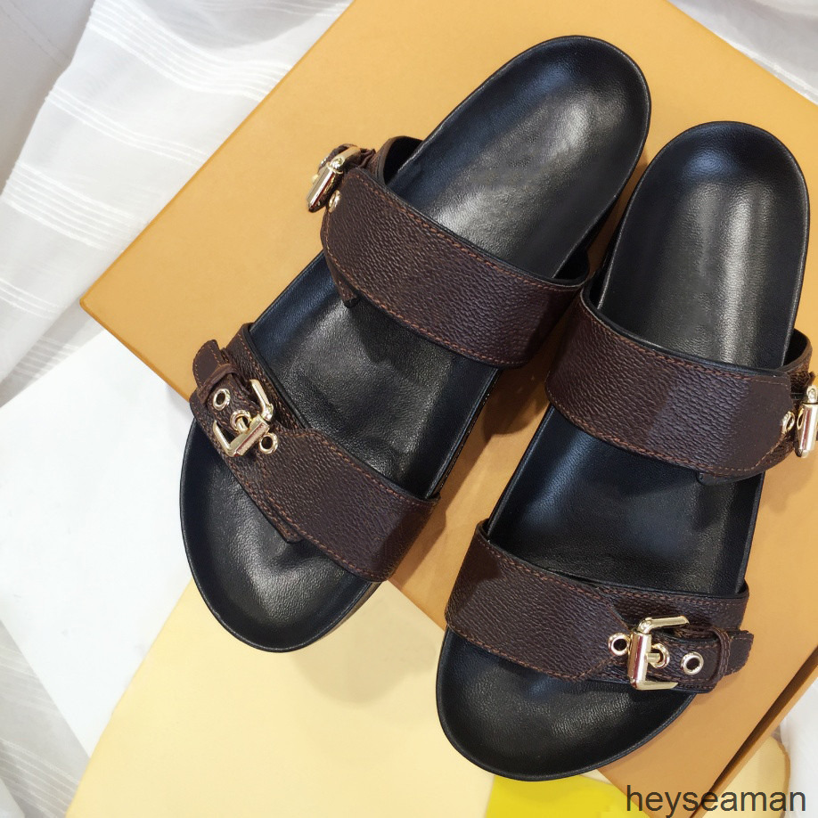 

Slippers flat mule Lady slipper Gentlemen Colorful Canvas Letter Anatomic Leather slide Model Designer slippers shoes JUNQ, 2# shoe box