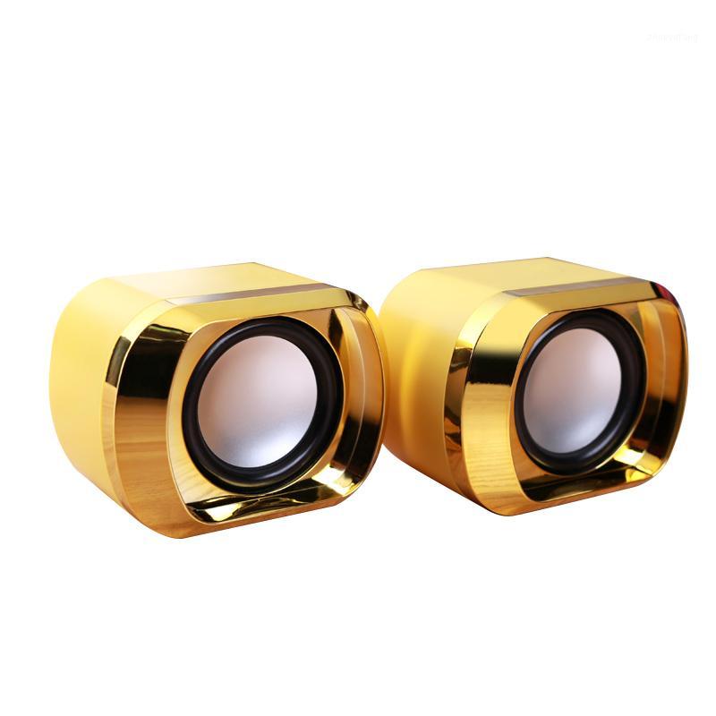 

USB 2.0 Notebook Speakers Wired Stereo Mini Computer Speaker for Desktop Laptop Notebook PC MP3 MP4 3.5mm AUX IN gold1