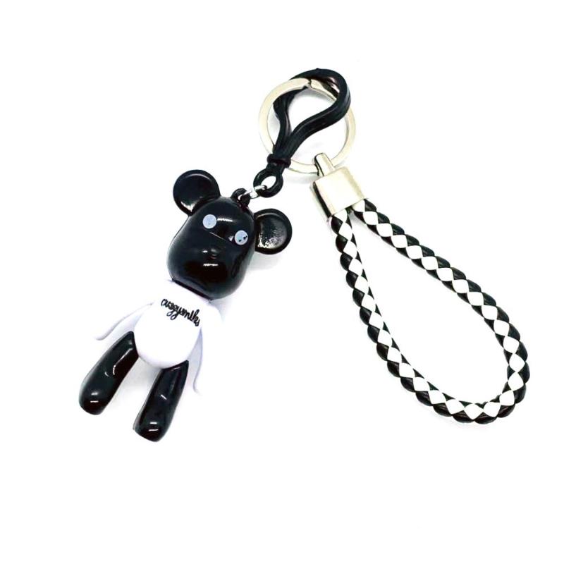 

1pcs 20*5mm Kawaii 3D Bear Black and White Movable Leg Bear Keychains Resin Key Chains Fashion Jewelry Accessories LL198