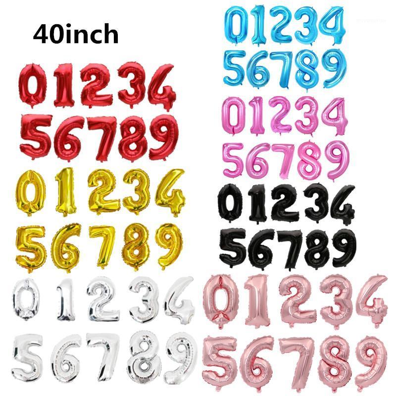 

1pcs 40inch Wedding Birthday Party Number Balloons 0/1/2/3/4/5/6/7/8/9 Wedding Baby Shower Family Party Foil Balloon Supply1