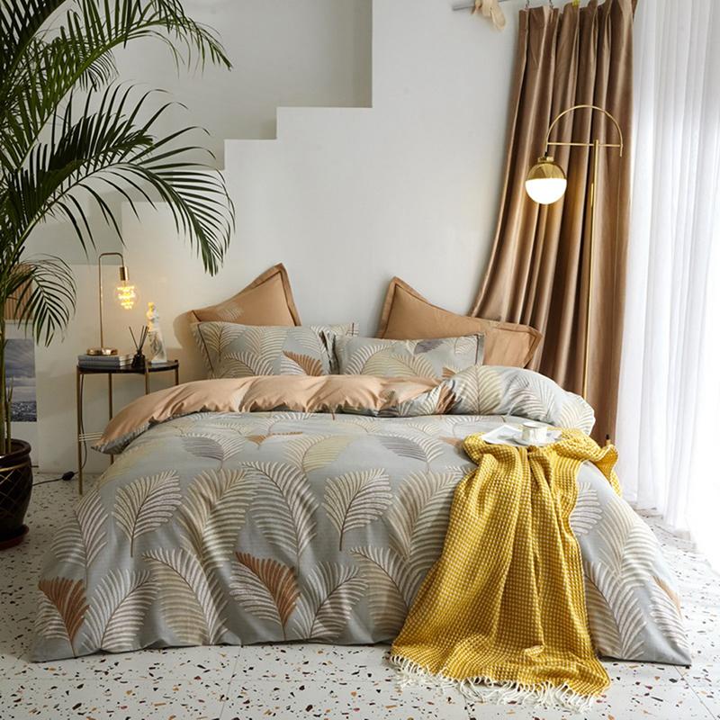 

Home Textile Fashion Bed Linen Set Warm Autumn And Winter Thickened 4 pcs Bed Sheet Quilt Cover Pillowcase Duvet Cover Queen