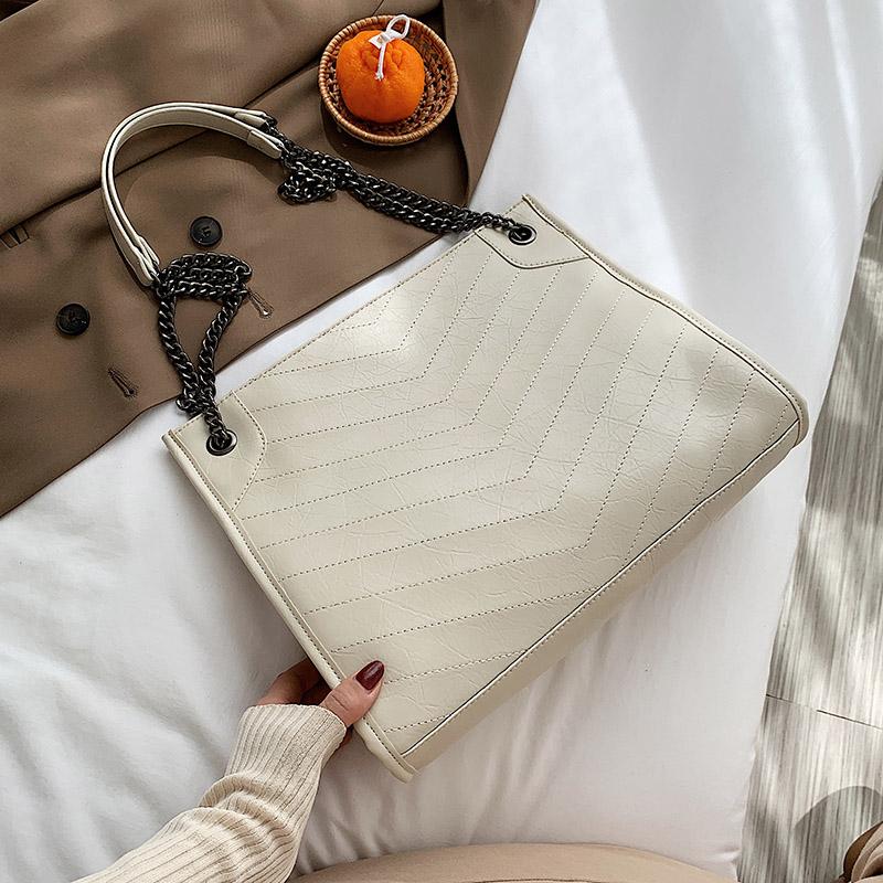 

High Capacity Designer PU Leather Shoulder Bag for Women 2021 Women's Trend Simple Large Handbags Zipper Hand Bag, Black