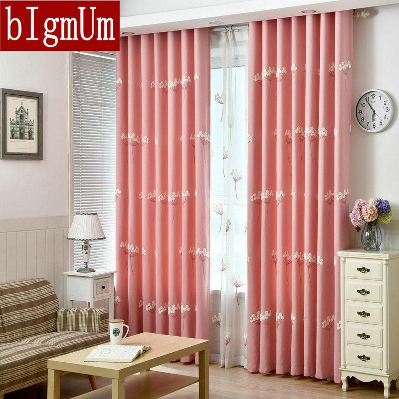 

On Sale! Excellent Quality Linen Curtain With Embroidered Dandelion Pattern Luxury Blinds 3d Pink / Blue Printed Trees Flowers, Color no 4 tulle