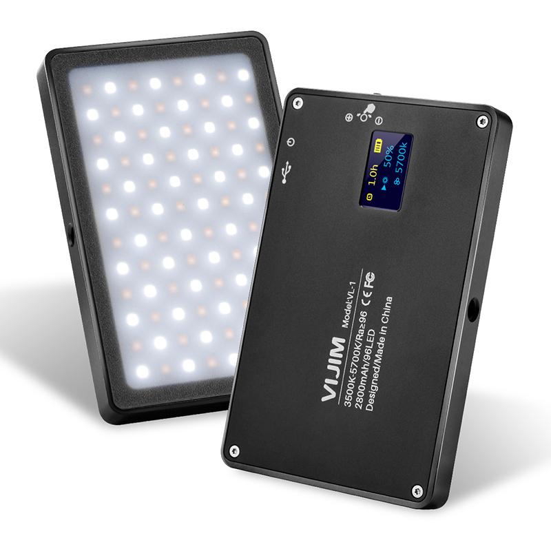 

VIJIM VL-1 Rechargeable 96 LED 3500k-5700k Magnetic Video Light with Filter Display Screen Photographic Lighting Lamp Studio