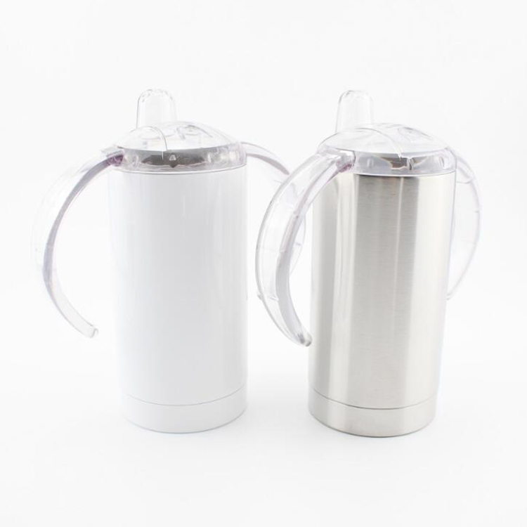 

12oz straight sublimation sippy cup with handle double wall stainless steel vacuum baby water bottle DIY kids personality drinking cup, Multi-color