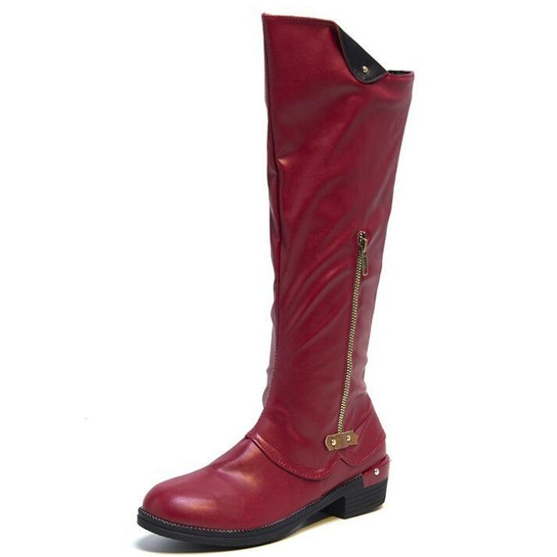 

Autumn New 2021 Round Toe Fashion Wing Zipper Side Heel Casual Thick Women's Shoes Thigh High Boots Khqe, W597-02