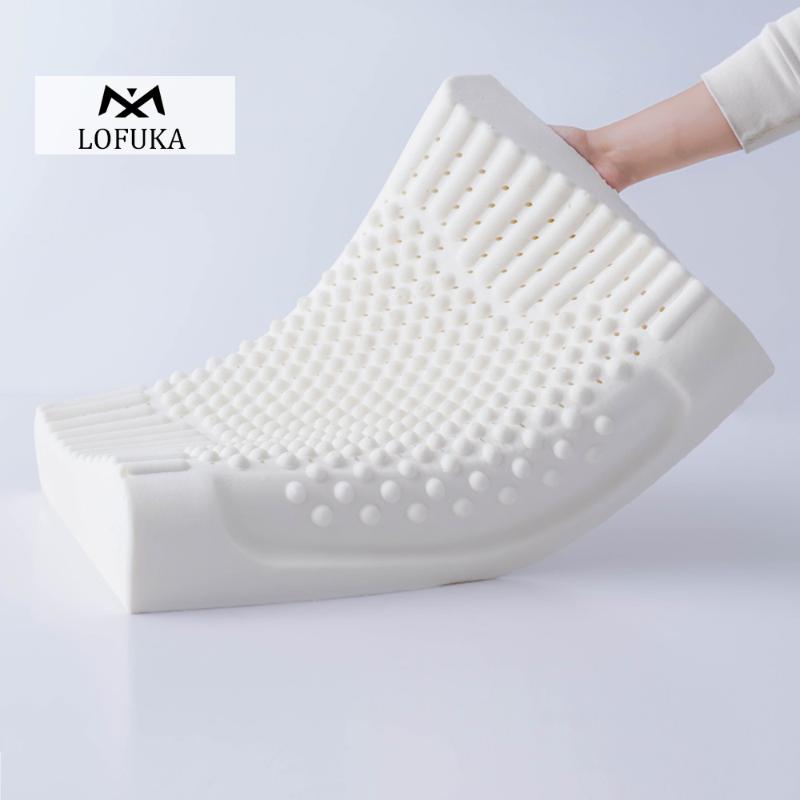 

Lofuka Pure Natural Latex Pillow Thailand Remedial Neck Sleep Pillow Protect Vertebrae Health Care Bedding Cervical