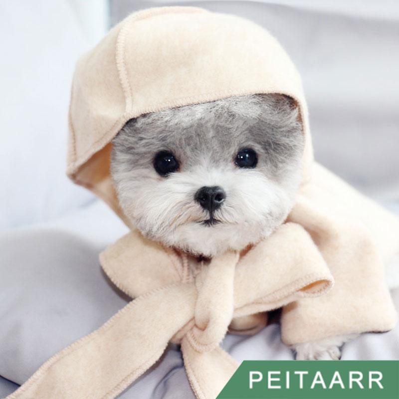 

Pet Clothes Hooded Coat Windbreaker Lady Dress Autumn Winter Woolen Overcoat Pajamas Puppy Small Medium Dogs Cats, Blue