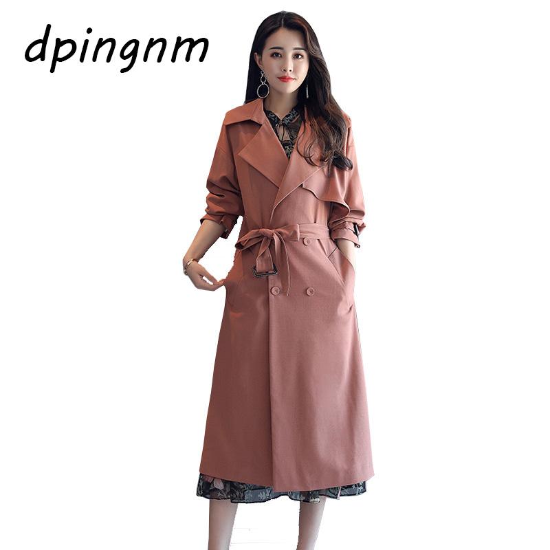 

Spring Autumn Women Jacket 2020 New Fashion Medium Long Thin section Windbreaker Coat Loose Large Size Slim Women Clothing, Khaki