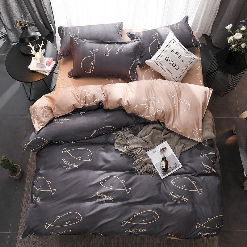 

cartoon whale Animal Pattern 4pcs Bed Cover Set Duvet Cover Adult Child Bed Sheets and Pillowcases Comforter Bedding Set 61006, 2tj-61005-010