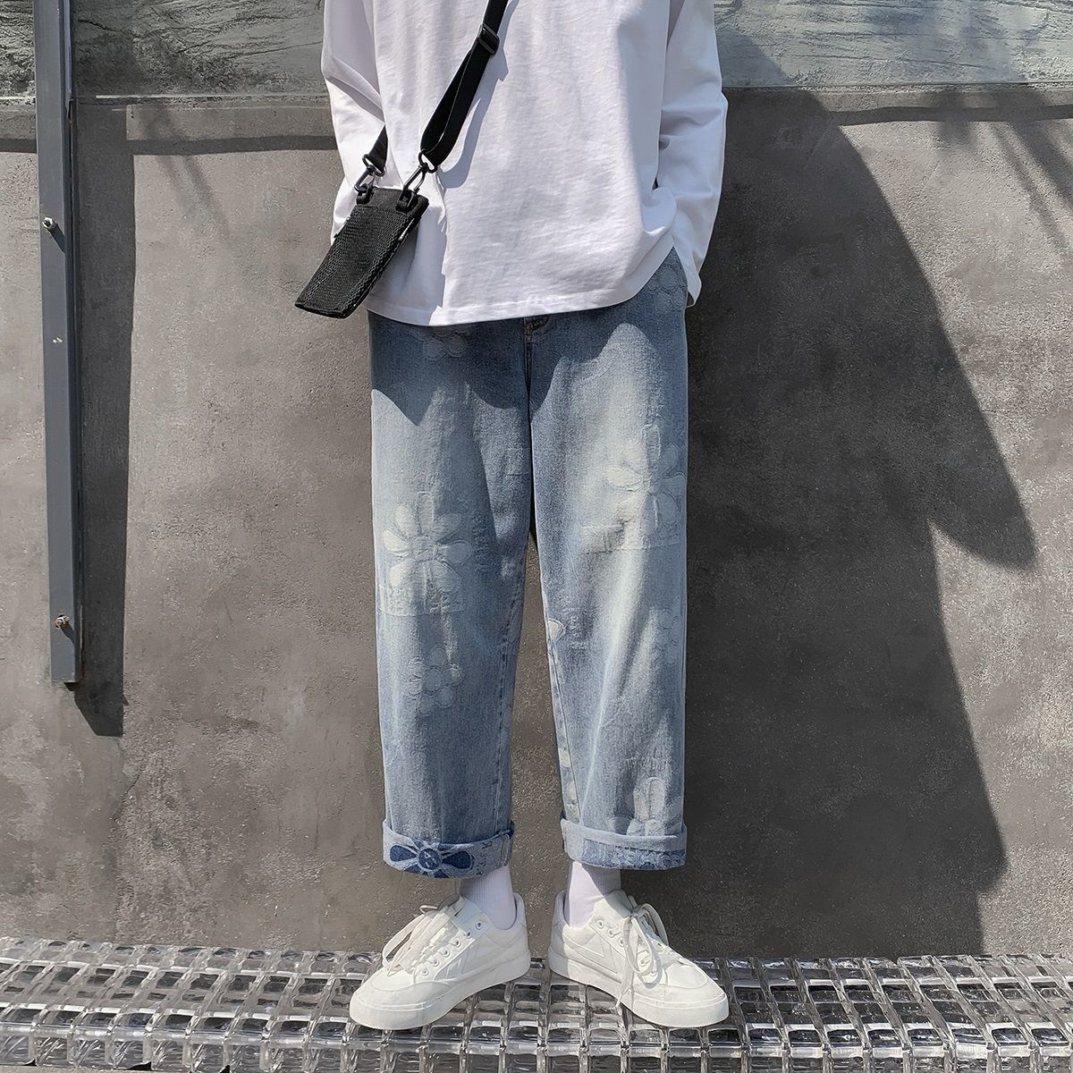 

Brim 2021 Men's Spring and New Winter Jacquard Handcrafted Leg Brem Pants Fashion Young Clothes 7J6K, Blue k903