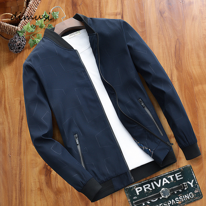 

Spring Autumn Men's Bomber Jackets Casual Mens Slim Fit Business Coats Man Outwear Windbreaker Baseball Jackets Clothing, Blue