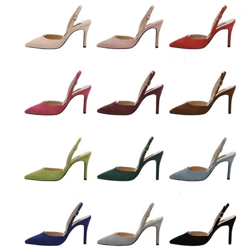 

Plus:34-41 Summer Flock Leather 10CM/8CM High-heeled Fashion Sexy Sandals Formal Dress Wedding Shoes Buckle Pumps B00561, 10cm heel height