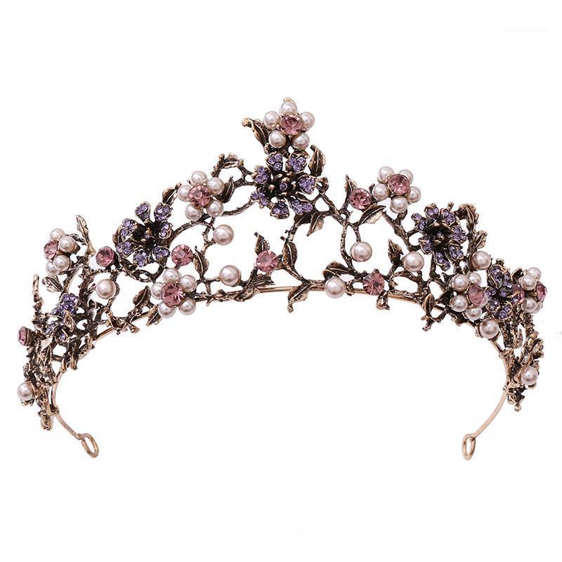 

Hair Clips & Barrettes Pearl Crown Wedding Decorations Bride Tiara Headpiece Vintage Bridal Accessories Rhinestone Headband Ornaments, Golden;silver