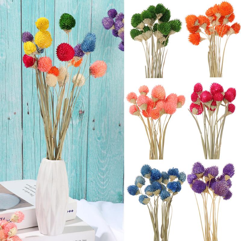 

15Pcs Gift Party Supply Wedding Home Decor Natural Plant Stems Real Dried Flower Strawberries Grass Bouquet Floral Arrangement, Orange