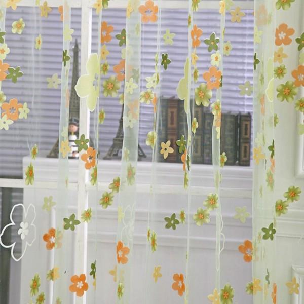 

flowers sheers curtains Wholesale Tulles 3d Window Sheer Curtains para Living Room cortinas para Bedroom Kitchen, Green
