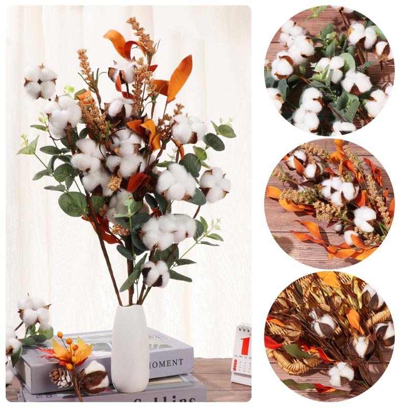 

1Pcs Natural Eucalyptus Leaves Artificial Flower Dried Cotton Stems Floral Arrangement DIY Wedding Home Decor Party Supplies, Type 4