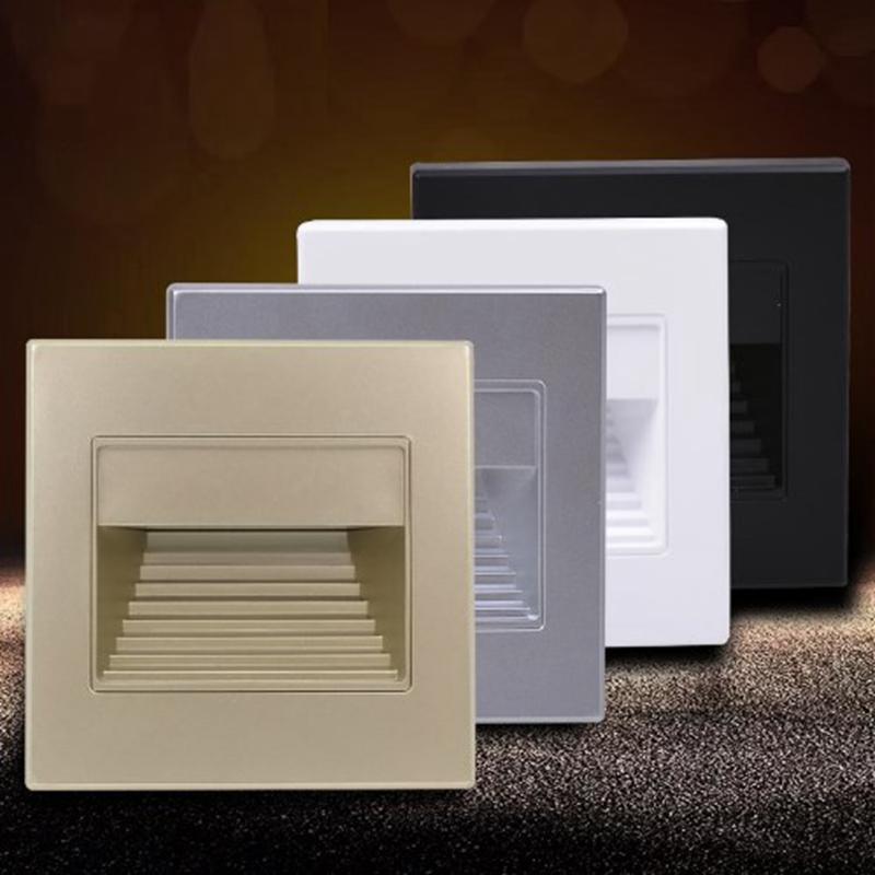 

10pcs/lot Recessed 1.5W led Radar sensor stair light motion human body induction steps ladder wall lamp light with 86 box
