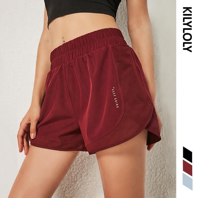 

Summer Quick Dry Sports Gym Shorts Women Loose Mesh Patchwork Pocket Yoga Short Ladies Breathable Running Jogger Shorts1, Black