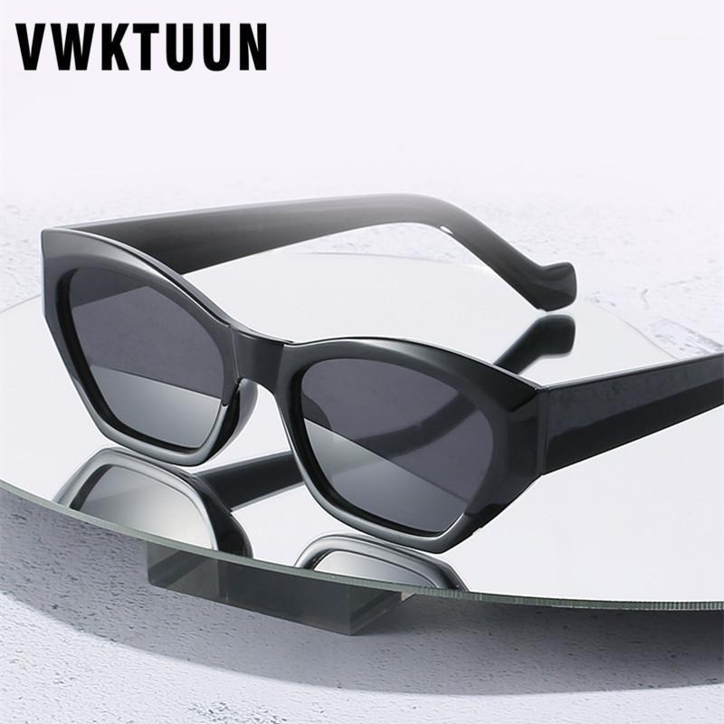 

VWKTUUN Sunglasses Women Small Vintage Retro Sun Glasses For Female Cat Eye Glasses Driving Colorful Lens Irregular Eyewear1