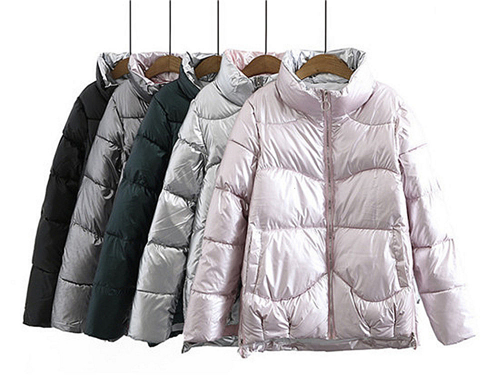 

2021 New Great-size bright female face fall and winter Korean fashion cotton coat is thin loose EPJ3, Green