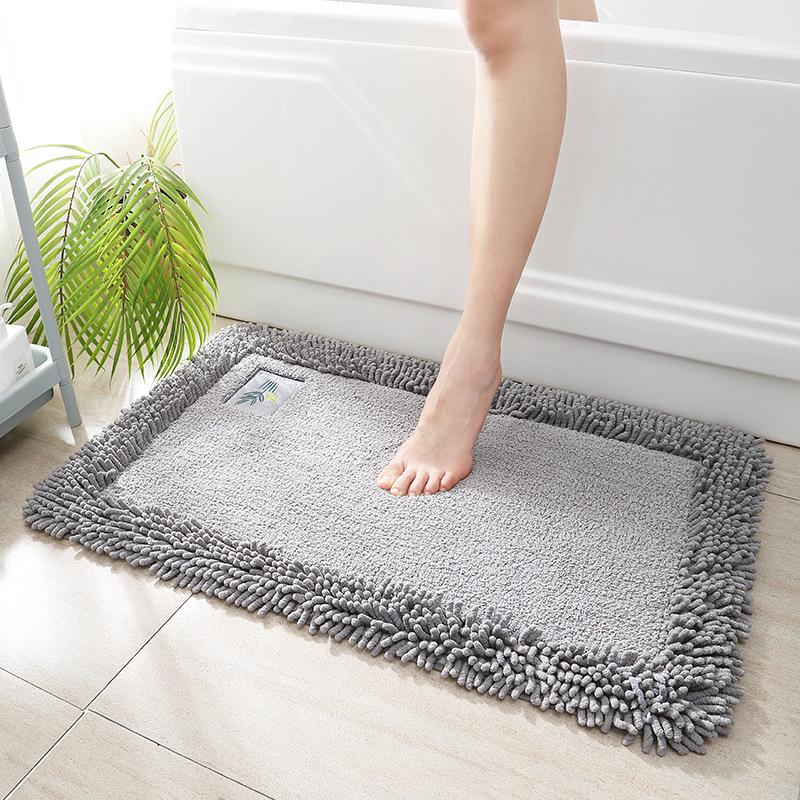 

Simple solid color cotton chenille floor mat door mat, household bedroom kitchen door absorbent bathroom non-slip floor mat