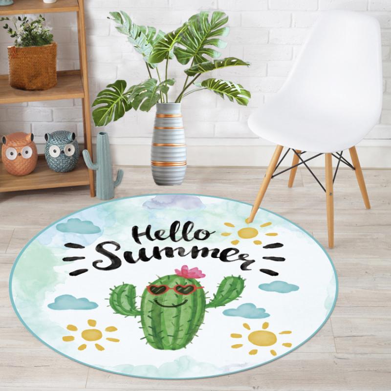 

Cartoon Round Carpet Home Children Bedroom Crawling Floor Mat