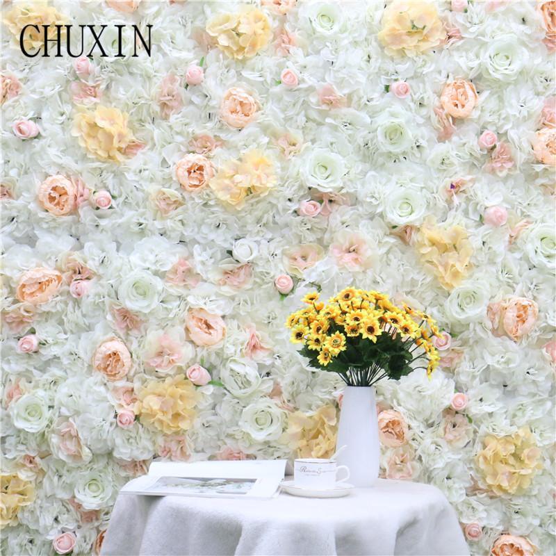 

12PCS Rose Peony Flower Wall Wreath Wedding DIY Background Artificial Flower Decor Home Festival Event Scene Layout1, B-2