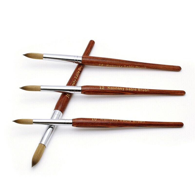 

Red Wooden Handle Acrylic Nail Art Brush Sable Hair Carving Pen Crystal Carved Nail Painting Pen Painting Manicure Tool
