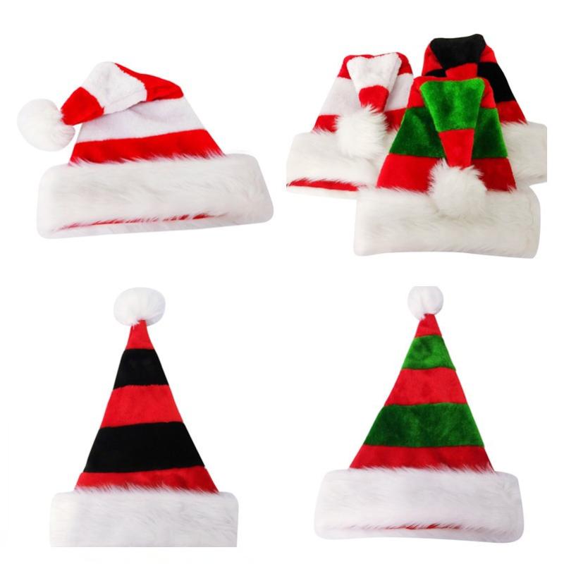 

3 Styles Striped Christmas Hats Merry Christmas Caps Hat For Adult And Kids XMAS Decoration New Year's Gifts Home Party Supplies