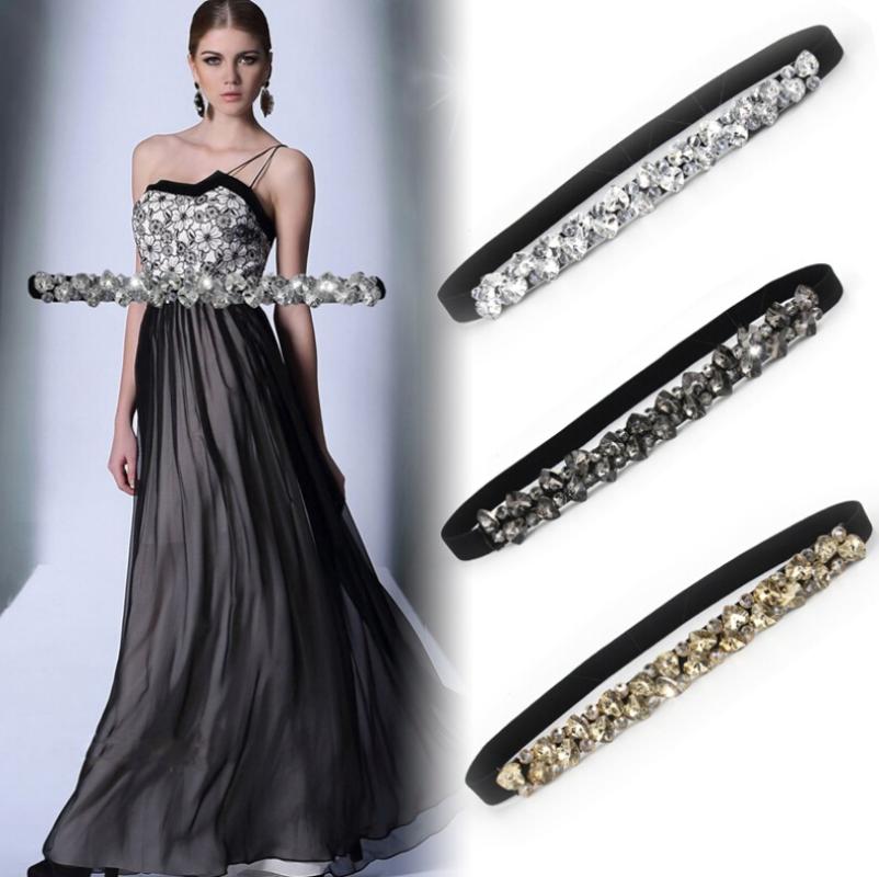 

Pearl Waist Belt for Women for Dresses Diamond Waist Chain Rhinestone Buckle Bridal Belts Dress Decoration Best, Black