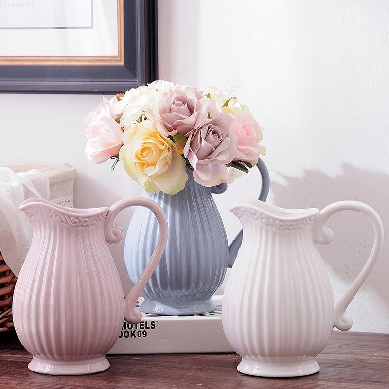 

Modern Ceramic Wedding Decorative Vase Modern White Ceramic Vase Artificial Flower Bottle Home Christmas New Year Decoration1