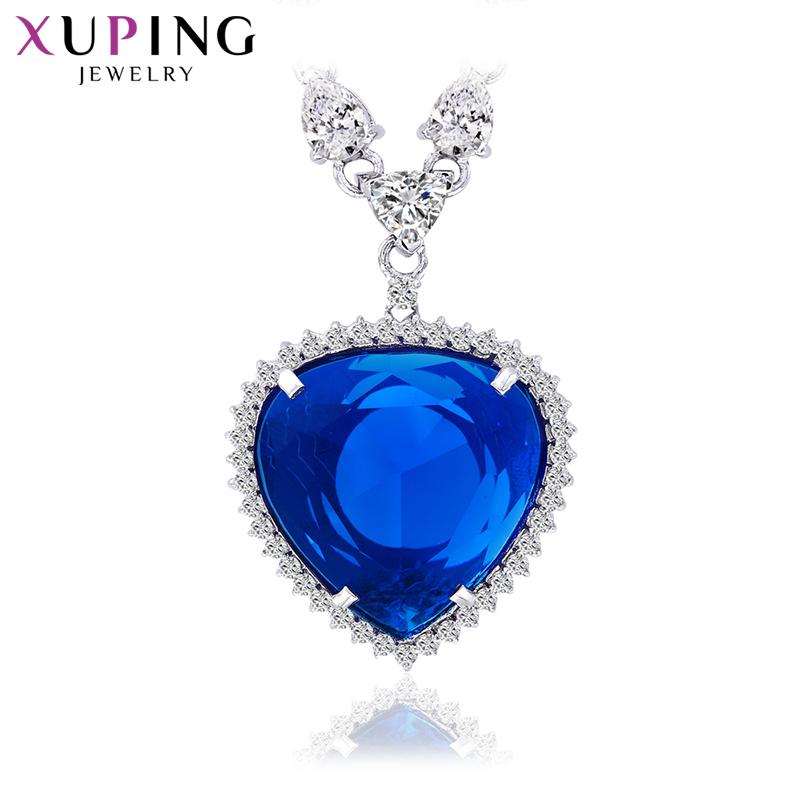 

Chains Xuping Heart Shape Pendant Necklace With Synthetic Cubic Zirconia Jewelry For Women Wedding Party Gifts 43454