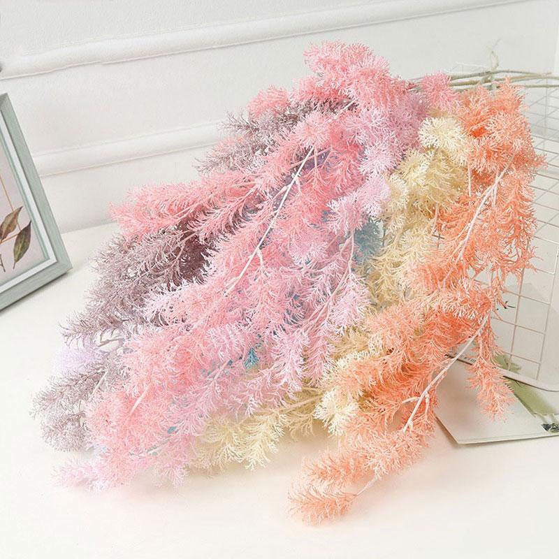 

Artificial Rime Flower Mist Decoration Pine Scenery Arrangement Cedar Romantic Flower Pine Smog Tree Branch Home Wedding Decor, 02