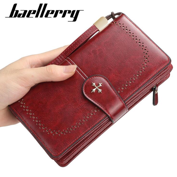 

Factory wholesale women handbag simple atmospheric leathers wallet retro leatheres mobile phone coin purse folding fashion leather clutch walle, Black3(boutique box)