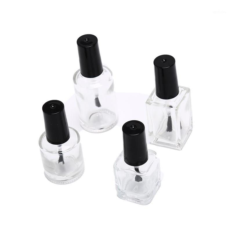 

10ml 15ml Transparent Glass Nail Polish Bottle Empty With A Lid Brush Empty Cosmetic Containers Nail Glass Bottles with Brush1