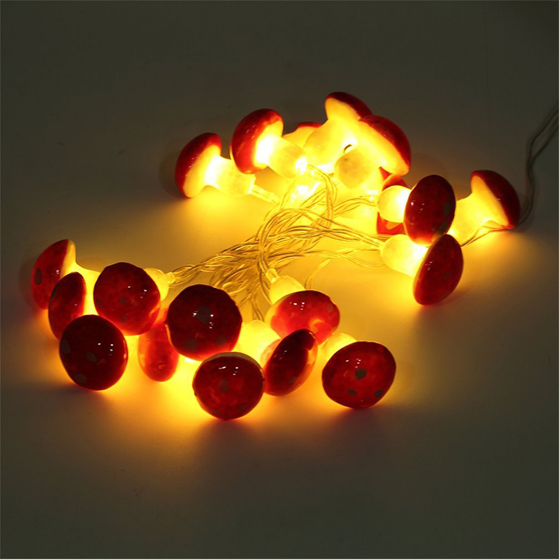 20LED Mushroom String Light Lamp With Battery Box Garden Party Decor Lamp home Fairy Wire children gift-image-613121184