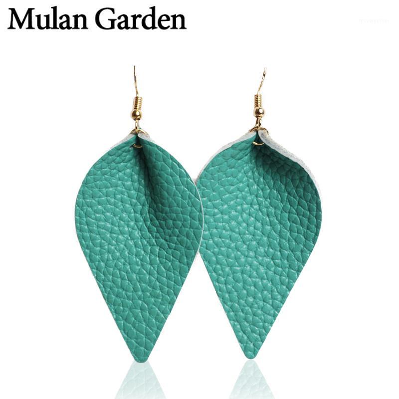 

M&G Trendy Leaf Genuine Leather Earrings for Women Dangle Statement Earrings Fashion Jewelry Women Accessories Winter Wholesale1