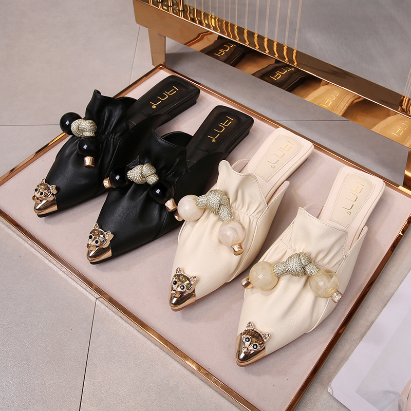 

2021 New Inferior Summer Slippers Outdoors Wear Soft Bottom Heel Cushion Comfortable Versatile Pointed at Large Size 41-43 of Wide Fat Q4qi, Apricot