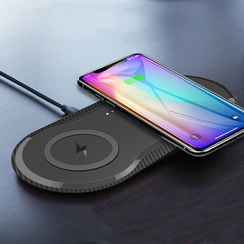

20W Double Qi Wireless Charger Pad for iPhone 12 XS XR X 8 10W Dual Fast Charging Dock Station For Samsung S10 S20