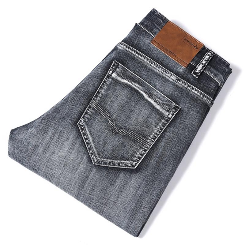 

Spring And Autumn New Men's Business Plus Size Jeans Stretch Fashion Brand Loose Casual Denim Trousers Classic Retro Pants -46, 926 smoky gray