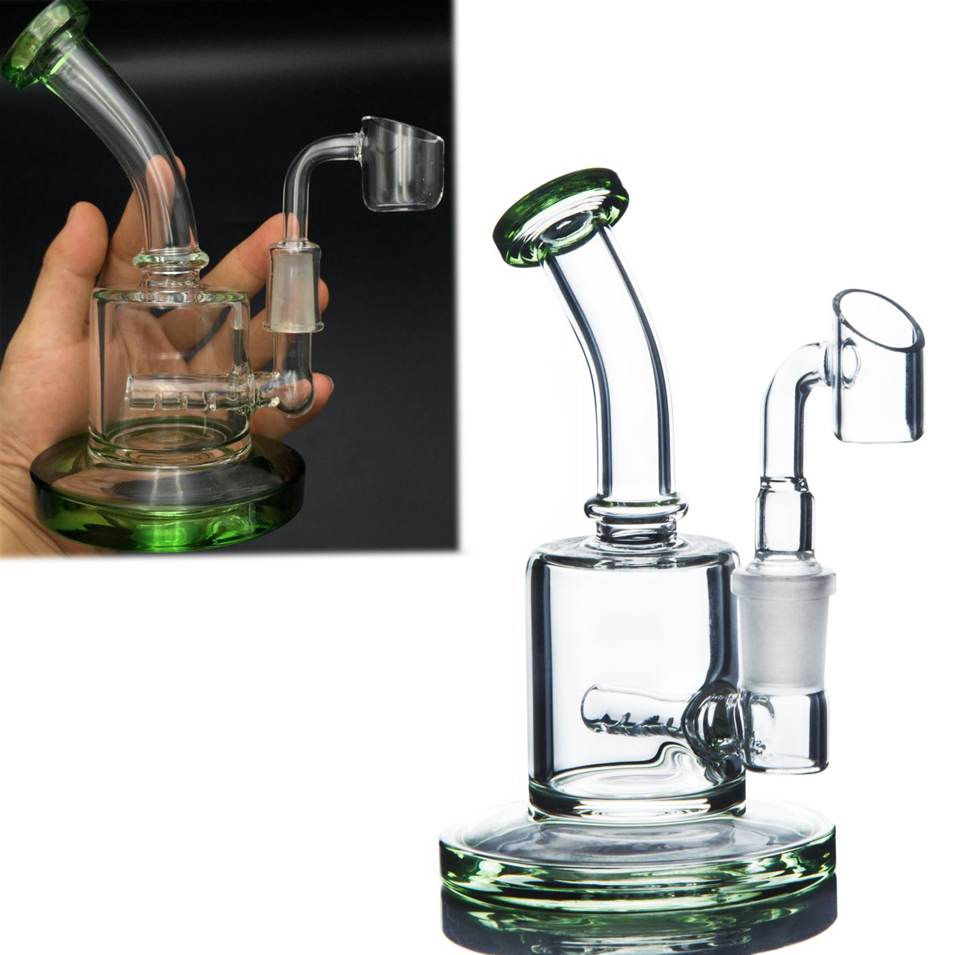 

15cm tall thick glass water bongs smoking pipe glass bubbler heady glass waterpipe recycler oil burner pipe hookahs shisha with 14mm joint