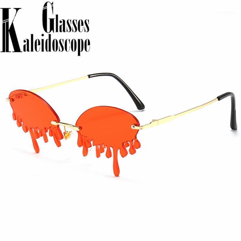 

Vintage Rimless Sunglasses Women Luxury Tears Shape Sun Glasses Goggles UV400 Female Frameless Sunglass Red Pink Eyewear Ladies1
