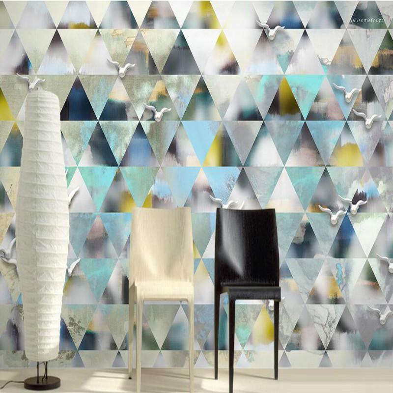 

Custom 3d Wall Paper Wallpaper for Walls 3d Modern Simple Diamond Geometry Wallpaper Murals Bedroom Home Improvement Decoration1, Embossment paper