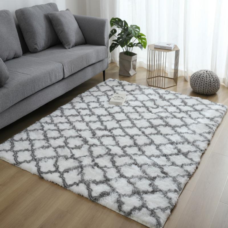 

Beautiful Shaggy Alfombra Tie-dye Carpet Plush Silky Rugs Kids Room Floor Fluffy Mats Faux Fur Area Rug Living Room Mats