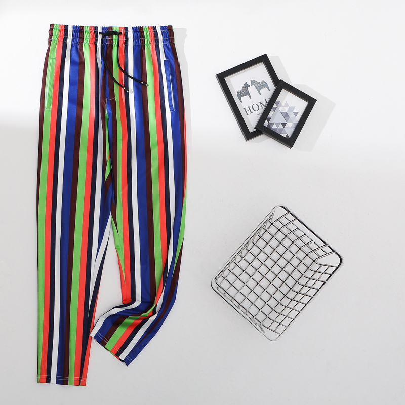 

2020 Style Streetwear English Party Casual Sports Vintage Hallways Laceup Pants, Sky blue