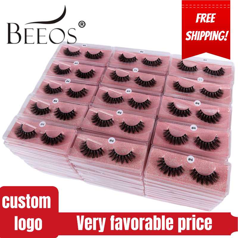 

Beeos10/20/30/50pairs Wholesale 2020New Arrive MakeUp Beauty Lashes Mink Faux Cils Soft Eyelashes Cross Section Fake Eyelashes