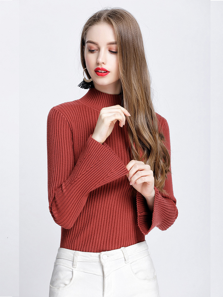 

Autumn Winter Woollen Casual Turtleneck Hot Female Pullovers Long Sleeve Pue2, Beige