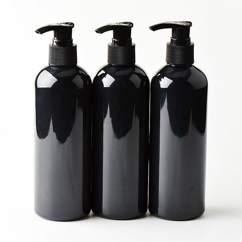 

20pcs 300ml Black cosmetic PET bottles, empty shampoo lotion pump container plastic cosmetic packaging with dispenser,shower gel